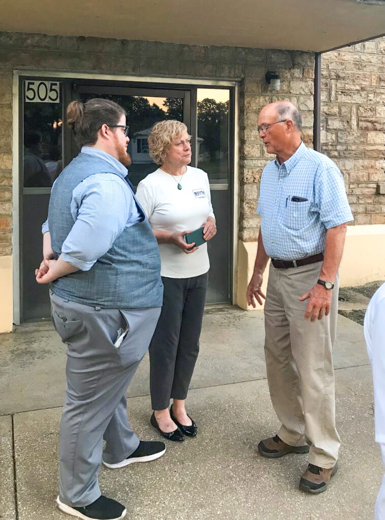 Nancy Boyda with two Kansans